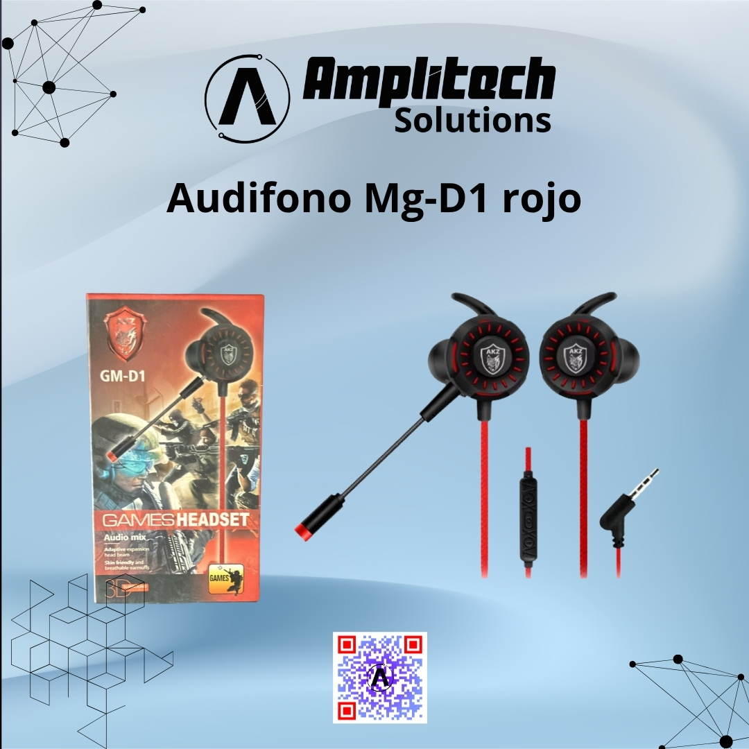 Audífonos Gamer In-Ear MG-D1 Negro y Rojo con Micrófono imagen 2