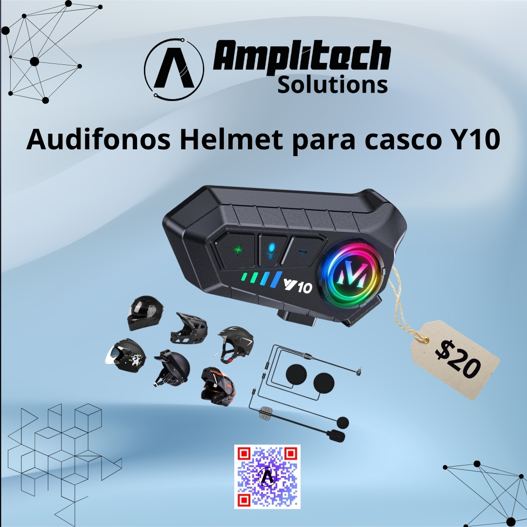 Intercomunicador y Audífonos Bluetooth para Casco de Moto Y10