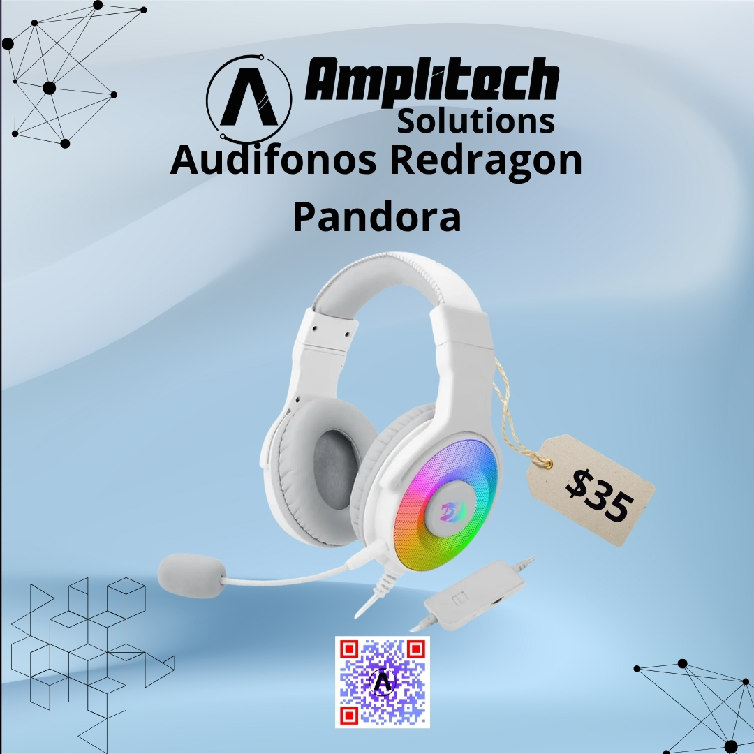Audífonos Gamer de Diadema Redragon Pandora RGB Blanco
