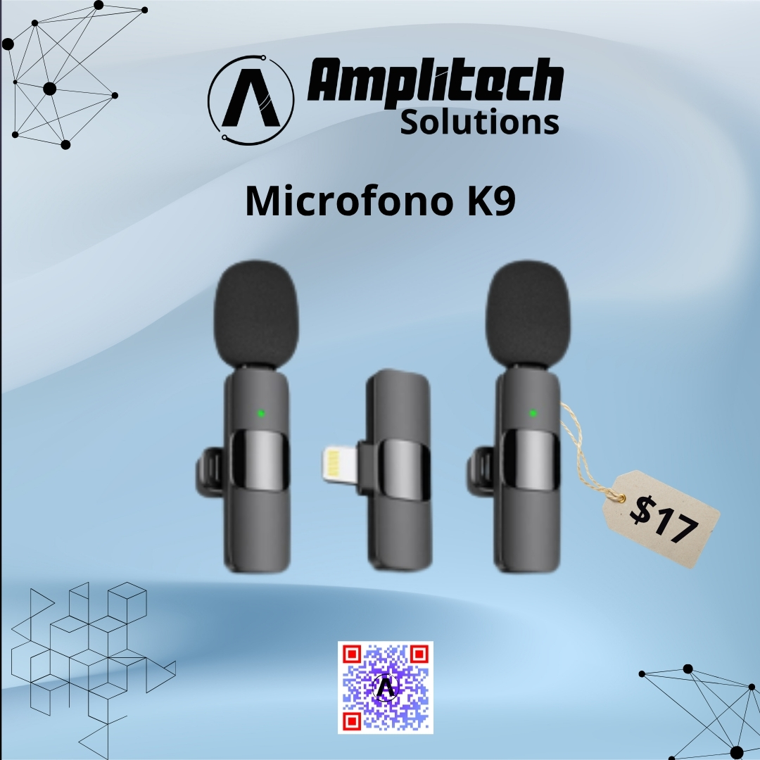 Micrófono Lavalier Inalámbrico Dual K9 para Smartphone