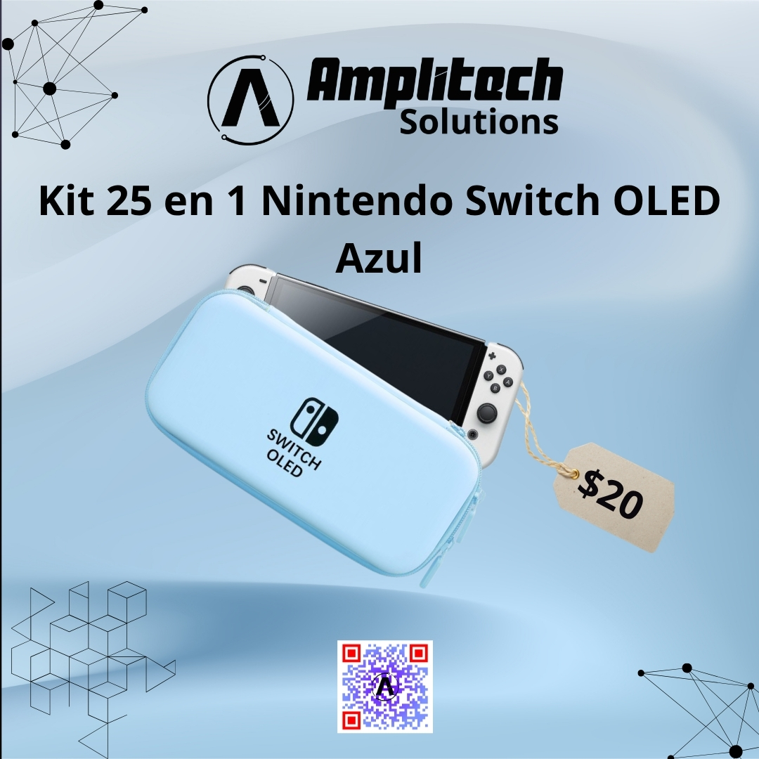 Kit de Accesorios 25 en 1 para Nintendo Switch OLED Azul