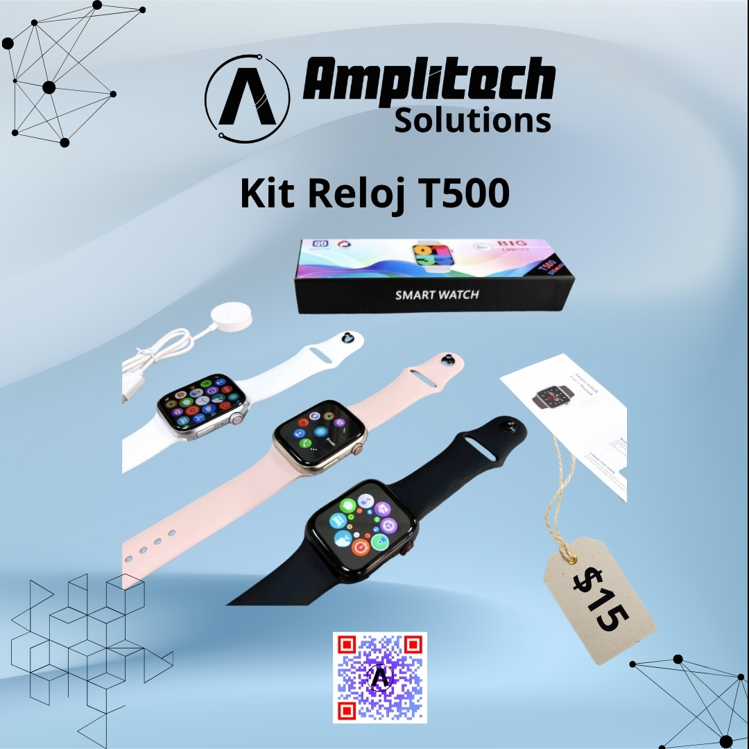 Kit Smartwatch T500 Reloj Inteligente con Manillas Intercambiables