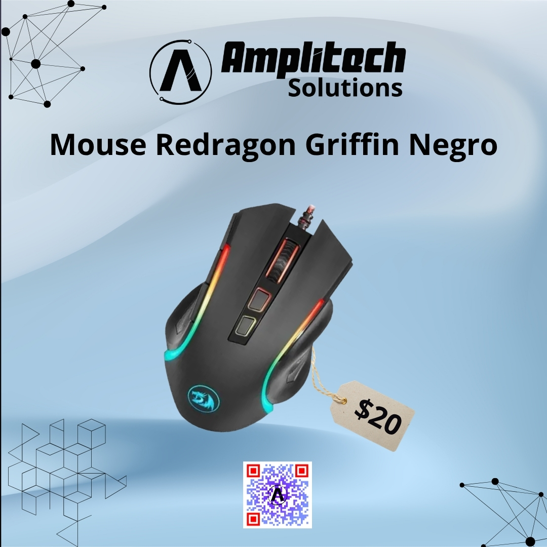 Mouse Gamer Redragon Griffin RGB Blanco y Negro imagen 2