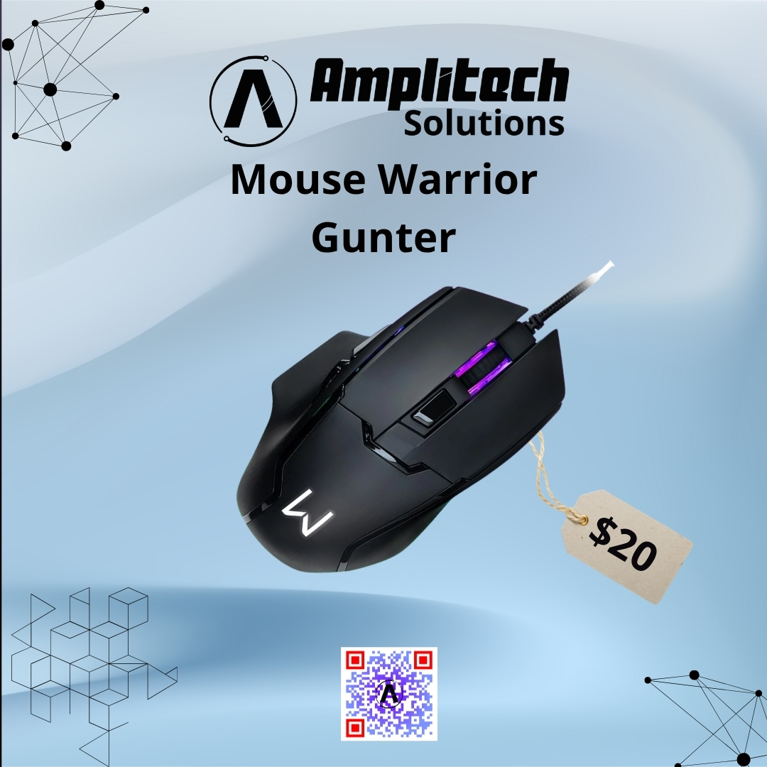 Mouse Gamer Warrior Gunter Ergonómico con Cable