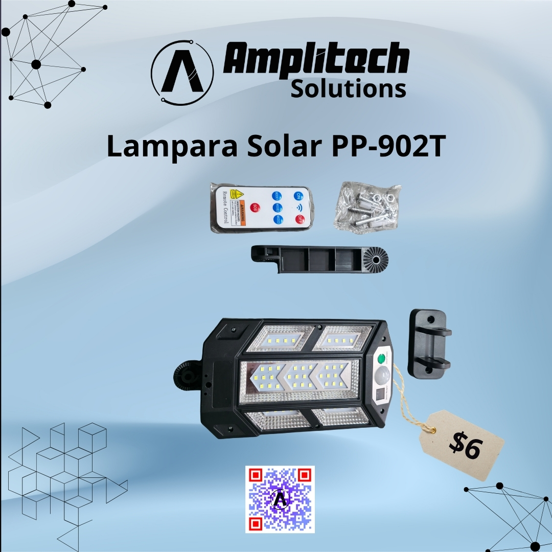 Lámpara Solar LED PP-902T para Exterior con Sensor de Movimiento